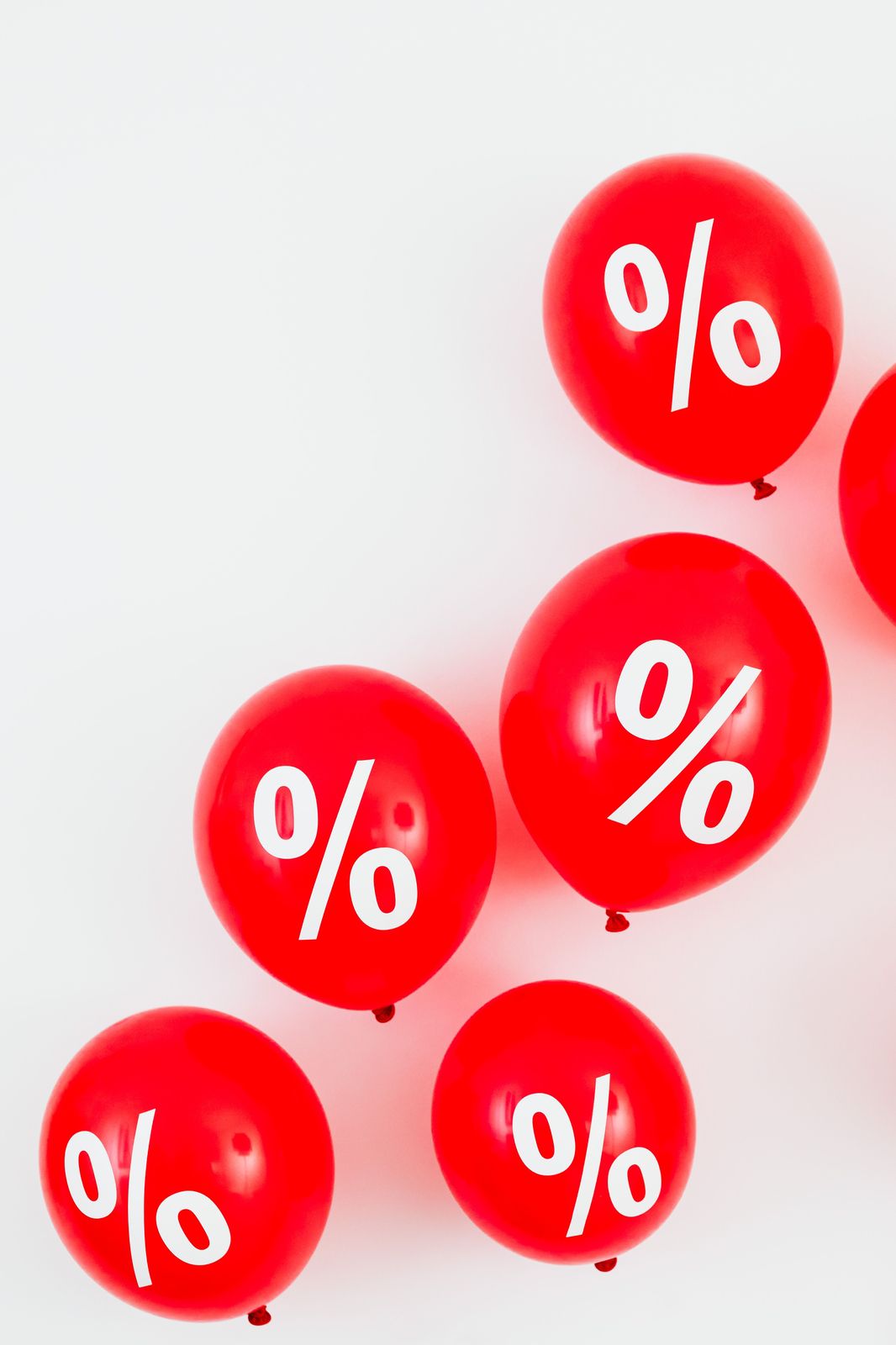Ballons rouges pourcentage de réduction